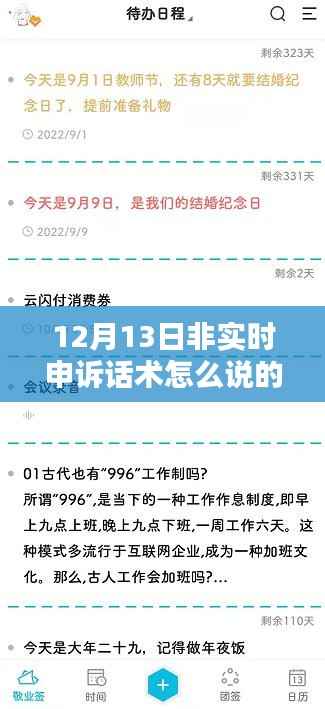 掌握关键技巧,非实时申诉话术在12月13日的实际应用策略与话术指南